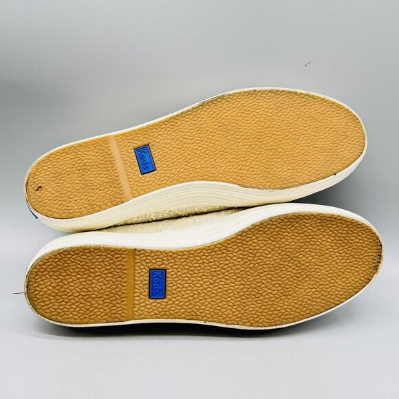 Keds Kate Spade New York Shoes Womens 8 Ivory Glitter Ribbon Bridal Sneakers - Picture 9 of 12